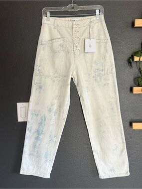 Pistola Tammy High Rise Tie Dye Marble Button Fly Utility Jeans Size 26 NWT